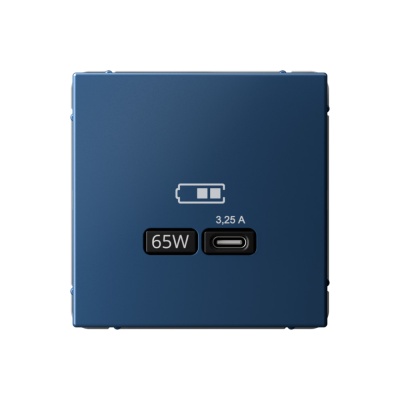 SE ArtGallery Аквамарин USB Розетка тип-С 65Вт высокоскор.заряд. QC, PD, механизм GAL001127 