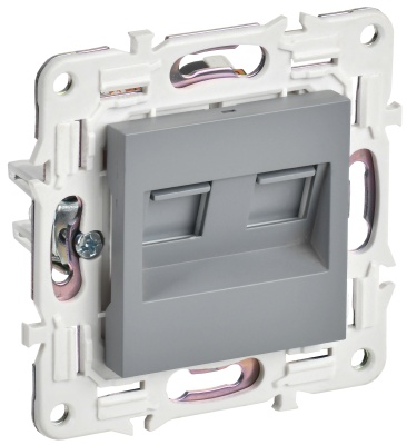 SKANDY Серый Розетка компьютерная двойная RJ45 кат.5E SK-K03Gr SK-K20-1-K03 IEK 