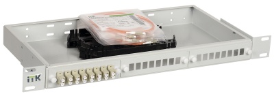 IEK ITK 1U кросс укомплектованный: SC (Simplex) 8шт; (OM2) FOBX24-1U-8SCUS50 