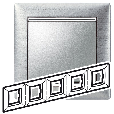 Legrand Valena Алюминий матовый Рамка 5-ая гориз 