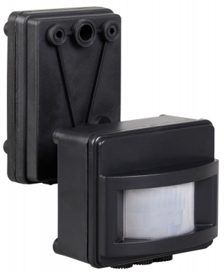 IEK Датчик движения ДД 017 черный, макс. нагрузка 1100Вт, угол обзора 120град., дальность 12м, IP44, LDD13-017-1100-002 