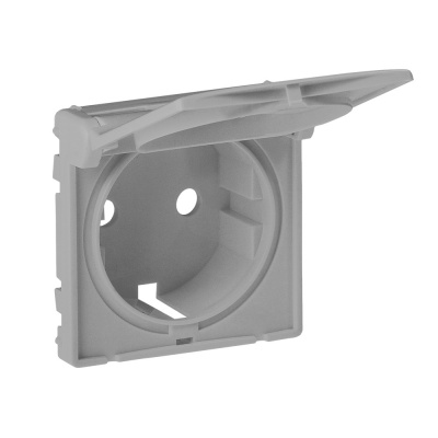 Legrand Valena LIFE Алюминий Накладка розетки с/з с крышкой 754842 