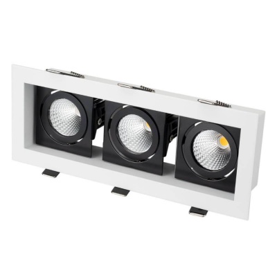Arlight Светильник CL-KARDAN-S260x102-3x9W Warm (WH-BK, 38 deg) (IP20 Металл, 3 года) 