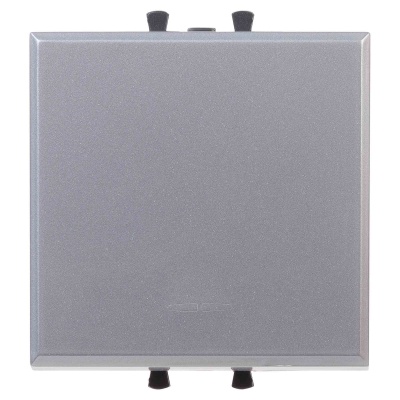 DKC Кнопка одноклавишная модульная, "Avanti", "Закаленная сталь", 2 модуля 