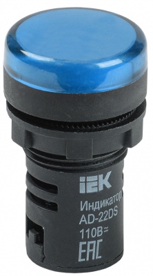 IEK Лампа AD22DS(LED)матрица d22мм синий 230В 