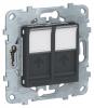 UNICA NEW РОЗЕТКА компьютерная RJ45 двойная кат. 6 UTP АНТРАЦИТ NU542454 Schneider Electric 