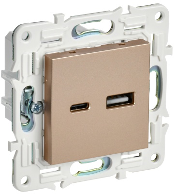 SKANDY Песочный Розетка USB A+C 3,1А SK-R14Sa SK-U22-D31-K98 IEK 