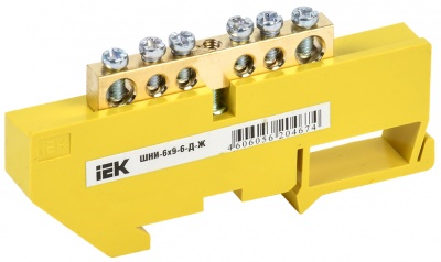 IEK Шина PE земля на DIN-изол ШНИ-6х9-6-Д-Ж 