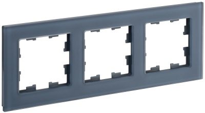 IEK BRITE DECOR Маренго матовый стекло Рамка 3-постовая РУ-3-2-Бр (BR-M32-G-31-K35) 
