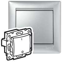 Legrand Valena Алюминий Выключатель 1-клавишный 3-х полюсный, 10A 400В, для флюросцентных ламп 