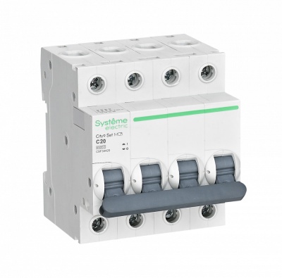 Автоматический выключатель Systeme Electric City9 хар-ка С 20А 4п 4.5kA 400В C9F34420 
