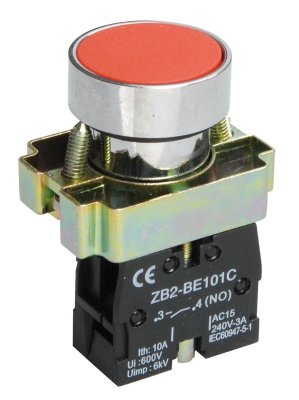 IEK Кнопка управления LAY5-BA42 без подсветки красная 1р 