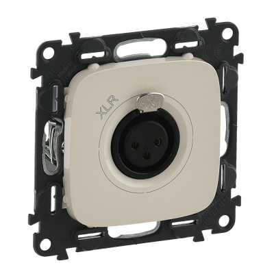Legrand Valena ALLURE Слоновая кость Аудиорозетка с 3-контактным гнездом XLR (с лицевой панелью) 754736 