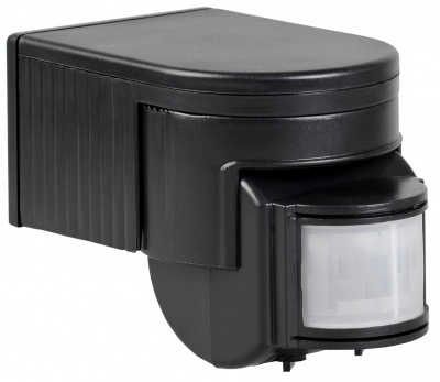 IEK Датчик движения ДД 012 черный, макс. нагрузка 1100Вт, угол обзора 180град., дальность 12м, IP44 LDD10-012-1100-002 