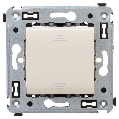 DKC Переключатель одноклавишный в стену, "Avanti", "Ванильная дымка" 