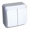 ЭТЮД НАКЛАДНОЙ 2-клавишный ВЫКЛЮЧАТЕЛЬ с подсветкой 10 АХ, БЕЛЫЙ, Россия BA10-006B 