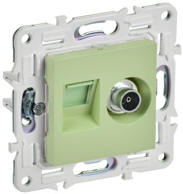 SKANDY Мятный Розетка двойная TV+RJ45 кат.5E SK-A14G SK-AK20-1-K06 IEK 