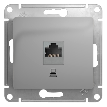 GLOSSA Алюминий Розетка компьютерная RJ45 кат.5E GSL000381K 