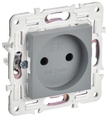 SKANDY Серый Розетка без заземления 10А SK-R02Gr SK-R10-10-K03 IEK 