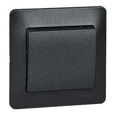 GLOSSA Антрацит Выключатель 1-клавишный, сх.1, 10АХ (в сборе) GSL000712 