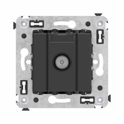 DKC Розетка TV оконечная в стену, "Avanti", "Черный матовый" 