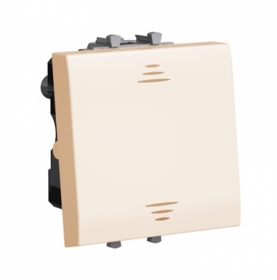 DKC Выключатель двухполюсный одноклавишный модульный, "Avanti", "Ванильная дымка", 2 модуля 