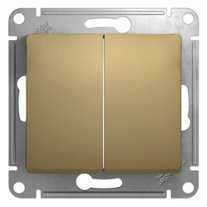 GLOSSA Титан Выключатель 2-клавишный, сх.5, 10АХ GSL000451 