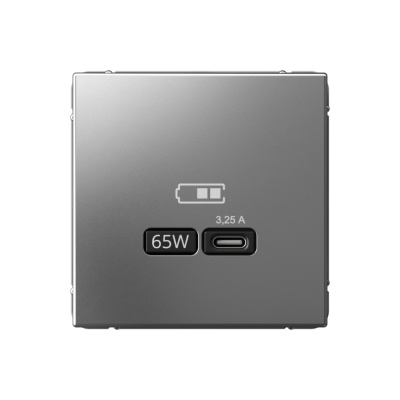 SE ArtGallery Сталь USB Розетка тип-С 65Вт высокоскор.заряд. QC, PD, механизм GAL000927 