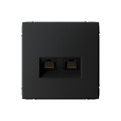 SE ArtGallery Карбон Розетка двойная компьютерная RJ45+RJ45, кат.6А, механизм GAL001088 