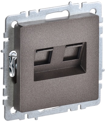 IEK BRITE BASE Бронза Розетка компьютерная двойная RJ45 кат.6 РК11-2-БрТБ (BR-K20-2-K45) 