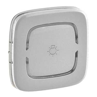 Legrand Valena ALLURE Алюминий MyHome Накладка для мех. BUS/SCS с симв "Освещение", 2 мод 755384 