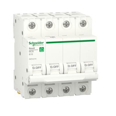 Автоматический выключательSchneider Electric RESI9 B 16А 4П 6000A R9F02416 