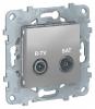 UNICA NEW РОЗЕТКА R-TV/SAT одиночная АЛЮМИНИЙ NU545430 Schneider Electric 