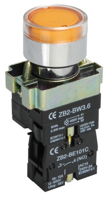 IEK Кнопка управления LAY5-BW3561 с подсветкой желтый 1з 