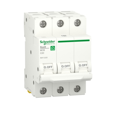 Автоматический выключательSchneider Electric RESI9 С 20А 3П 6000A R9F12320 