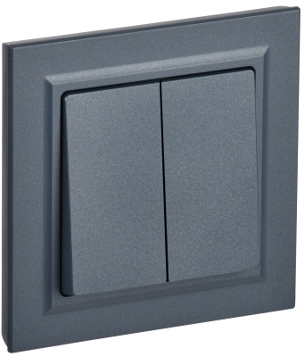 IEK BRITE Маренго Выключатель двухклавишный. 10А в сборе ВСР10-2-0-БрМ (BR-V20-0-10-K35-F) 