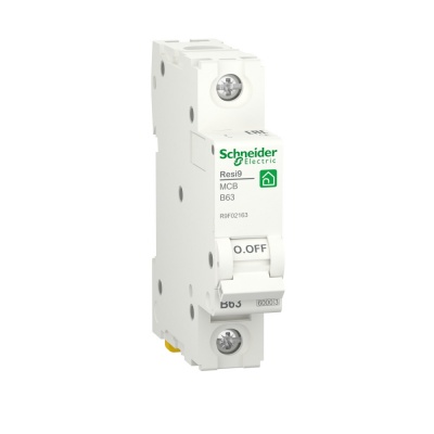 Автоматический выключательSchneider Electric RESI9 B 63А 1П 6000A R9F02163 