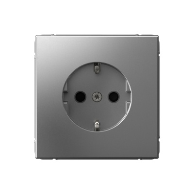 SE ArtGallery Сталь Розетка с заземлением со шторками, 16А, механизм GAL000945 