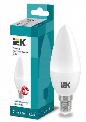IEK Лампа светодиодная ECO C35 свеча 7Вт 230В 4000К E14 