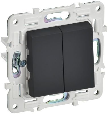 SKANDY Графит Выключатель двухклавишный 10А SK-V04G SK-V20-0-10-K53 IEK 