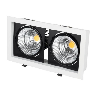 Arlight Светильник CL-KARDAN-S283x152-2x25W White6000 (WH-BK, 30 deg) (IP20 Металл, 3 года) 