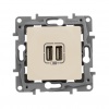 Legrand ETIKA Розетка USB 2-ая 240В/5В 2400мА Слоновая кость 672394 