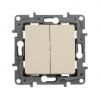 Legrand ETIKA Выключатель двухклавишный слоновая кость на винтах 10А 672302 
