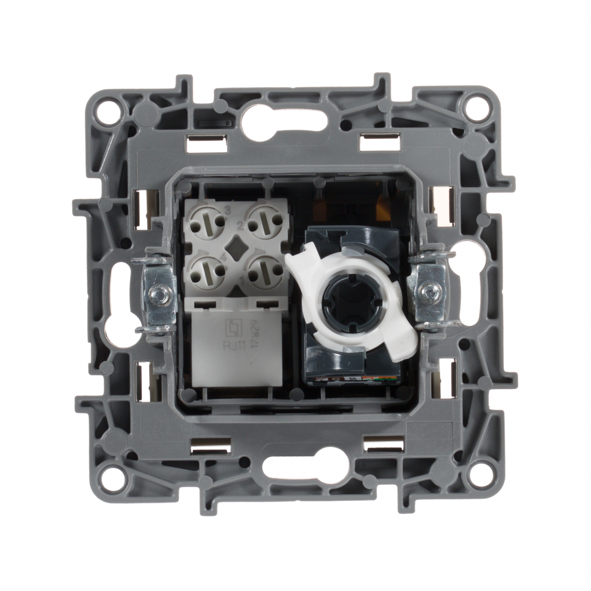 Legrand ETIKA Розетка телефонная+компьютерная RJ11+RJ45 категория 5 UTP слоновая кость 672352 