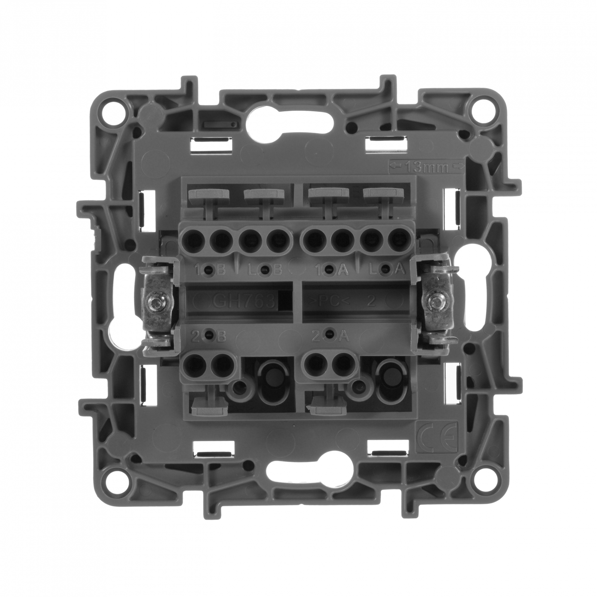 Legrand ETIKA Переключатель двухклавишный антрацит на зажимах 10A 672612 