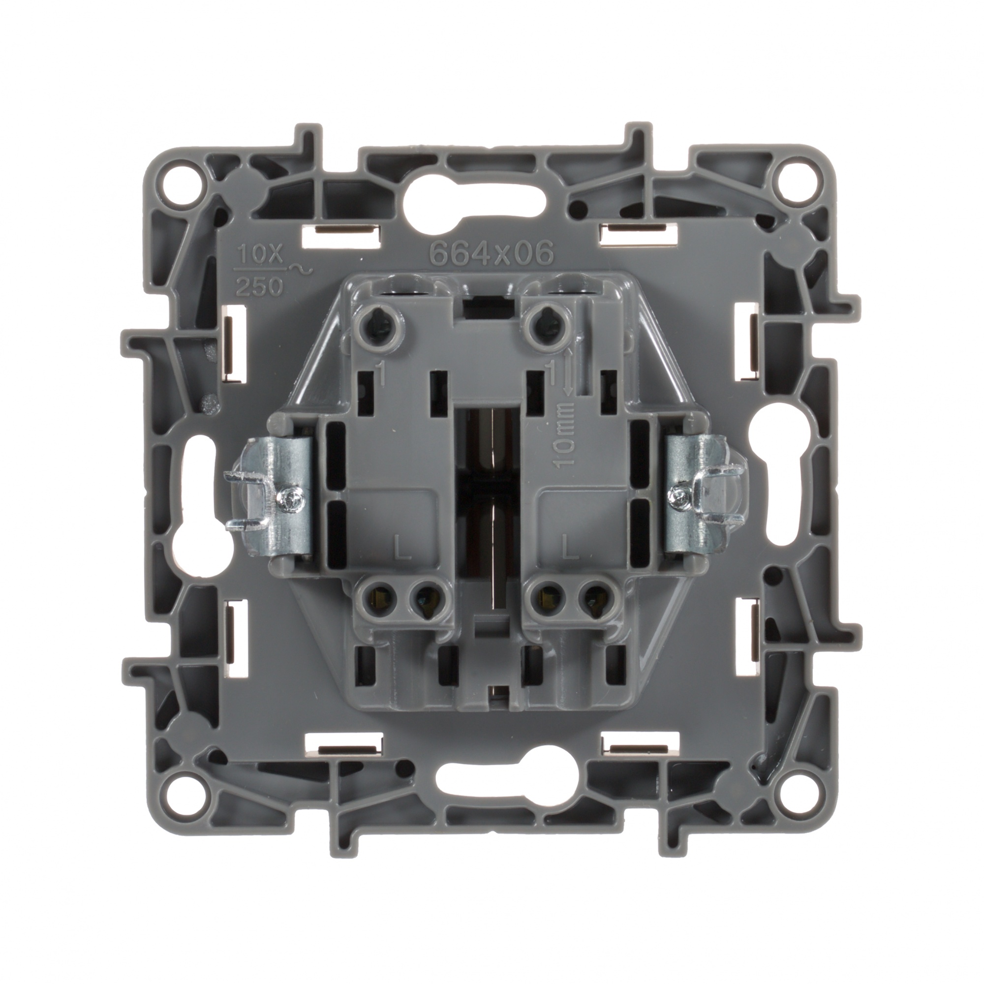 Legrand ETIKA Выключатель двухклавишный слоновая кость на винтах 10А 672302 