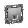 Legrand ETIKA Розетка телефонная RJ11 алюминий 672440 