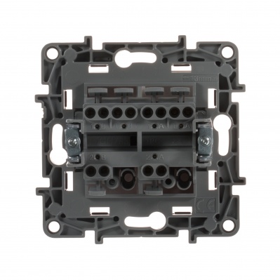 Legrand ETIKA Переключатель двухклавишный алюминий на зажимах 10A 672412 