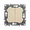 Legrand ETIKA Переключатель двухклавишный слоновая кость на зажимах 10A 672312 