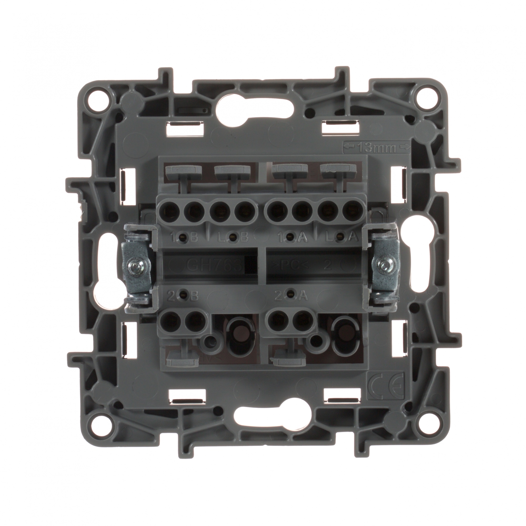 Legrand ETIKA Переключатель двухклавишный белый на зажимах 10A 672212 